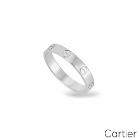 Cartier White Gold Plain Love Wedding Band Size 52 B4085100 Cartier White Gold Plain Love Wedding Band Size 52 B4085100
